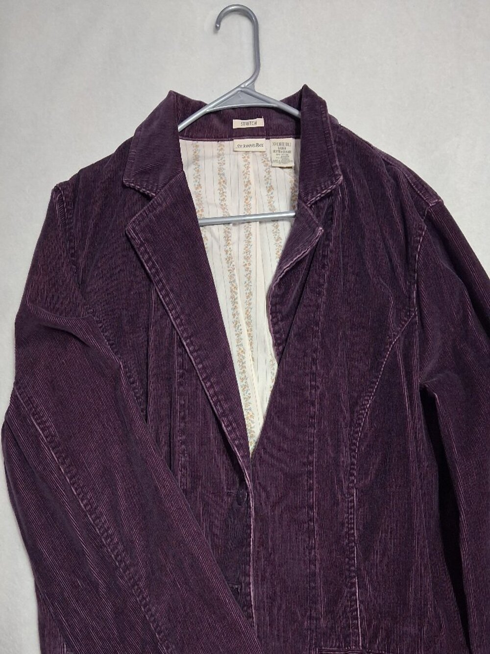 St Johns Bay XXL Purple Corduroy Jacket